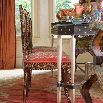 Antique Turkish Oushak Rug in Formal Dining Room