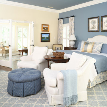 Blues and creams make this bedroom quiet and serene.