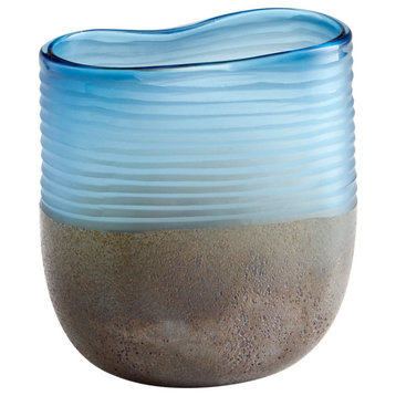 Cyan Small Europa Vase 10343, Blue and Iron Glaze