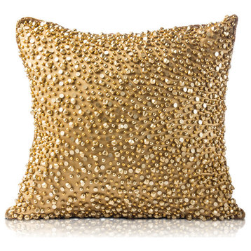 KHANANA Pillow, Gold, 18x18