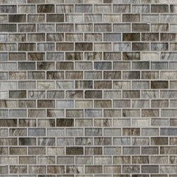Mantra Mini-Brick Mosaic in Monsoon Gloss - Tile