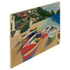Porcelain Beach Boats Scenery Painting Style Wall Hanging Art Hws2678