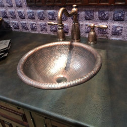 Leather-wrapped Vanity Countertop - Vanity Tops And Side Splashes