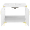 Voltaire 36" Single, Bathroom Vanity, White With Gold Hardware