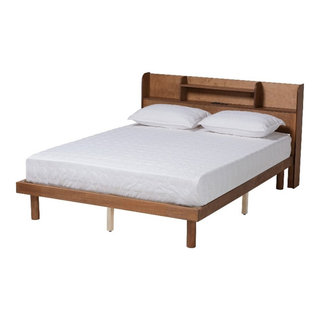 Baxton Studio Harper Brown Wood Full Size Platform Bed with