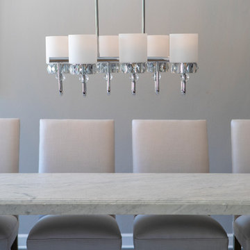 Cora Crystal and Glass 6-Light Trestle Chandelier
