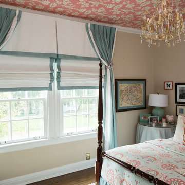 Tangerine Drapes with Custom Valence