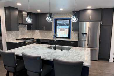 Example of a trendy home design design in Denver