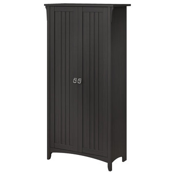 Salinas Bathroom Storage Cabinet With Doors, Black