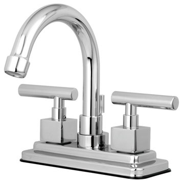 Kingston Brass 4" Centerset Bathroom Faucet w/Brass Pop-Up, Polished Chrome