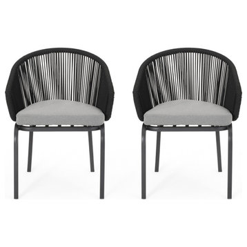 Boynton Outdoor Modern Club Chair, Set of 2