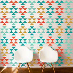 Modern Tribal Triangle Mid Century Pattern - Wall Decals