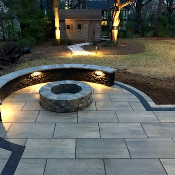 Patio with Fire Pit & Seating, Landscape Lighting