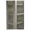 Lucille French Country Grey Wash Chicken Wire Bookcase Cabinet