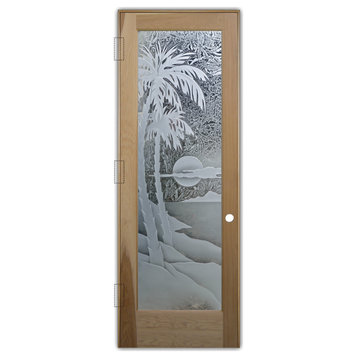 Pantry Door - Palm Sunset - Hickory - 28" x 80" - Knob on Right - Push Open