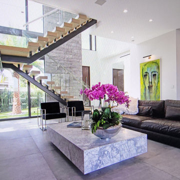 Final Construction Private Waterfront Custom Home in Boca Raton