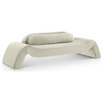 Meridian Furniture - Austin Upholstered Sofa, Cream, Velvet, Sofa - Dare to be different with the Austin cream velvet sofa. Its avant-garde design and luxurious velvet upholstery offer a truly unexpected seating experience. The sofa is a modern marvel that redefines comfort and style with its innovative design to create a truly unforgettable piece.