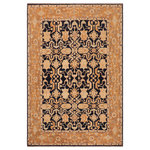 Bareens Designer Rugs - Boho Chic Ziegler Norah Blue Orange Hand-Knotted Wool Rug - 8'1'' x 9'7'' - Enhance the ambiance of your home with this magnificent Persian-influenced Turkish hand-knotted rug made by skilled artisans capable of creating the most exceptional vegetable dyes and hand-spun wool. This exquisite handmade rug is a one-of-a-kind Peshawar Kafkaz, otherwise identified as Chobi, Chobi Peshawar, Oushak, or Ziegler rug. These handmade rugs are crafted in Pakistan utilizing superior-quality wool imported from Australia, New Zealand, and Korea in two types of weaves: the Persian weave and the Mori weave. This rug is meticulously crafted by hand using the finest natural vegetable dyes extracted from local plants. The artisans use a blend of hand-spun local and fine merino wool, resulting in a rug with a compelling texture, higher lanolin content, and longer staple. The artisans occasionally incorporate natural or artificial silk into the pile to enhance specific motifs. The finished product is an awe-inspiring execution of flawless design and an understated palette that exudes elegance.