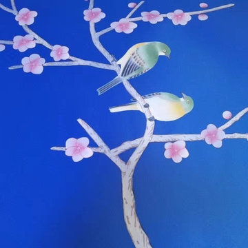 Oriental silk wallpaper in China-Details
