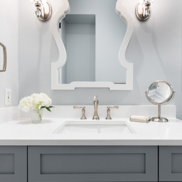 Vanity by StyleCraft Cabinets with Cathedral Mirror