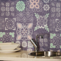 'Pastel Lace in Grey' glass splashback - Wall And Floor Tile