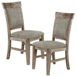 Olliix - INK+IVY Oliver Dining Side Chairs, Set of 2 - Complete your dining space with the rustic style of INK+IVYâ€™s Oliver Dining Side Chair Set. This set of two dining side chairs feature cushioned backs and seats, providing a comfortable touch. The hand-distressed wood frame and legs add a natural appeal, while the weathered grey wood finish complements the upholstery. Beautifully crafted, this dining side chair set adds a simple industrial update to your dining room or kitchen. Leg assembly is required.