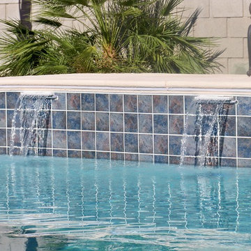 New Cathedral City Pool/Spa with Water Features & Fiber Optic Lighting