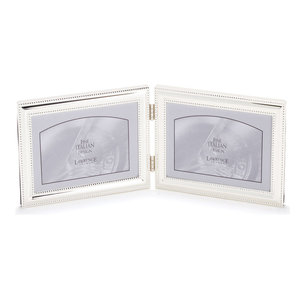 4x5 Metal Picture Frame Silver Plate With Delicate Beading