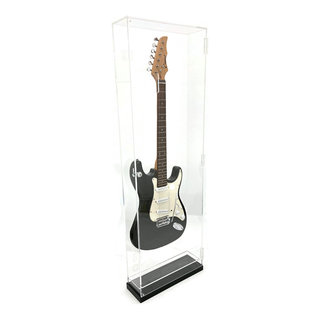 Custom Illuminated Acrylic Electric Guitar Display Case: UV Protection, Wall/Table Mount, LED Lighting