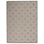 Nourison - Nourison Palamos Modern Geometric Lt Grey 5'3" x 7'3" Indoor Outdoor Area Rug - Add some star quality to your decorating style with this elegantly patterned area rug from the Palamos Collection! Its complex linear design creates a pleasing pattern of interlocking stars. High-low pile with stunning dimensionality is a super-chic yet casual look.