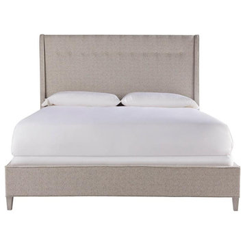 Universal Furniture Midtown Fabric Bed Queen in Flannel Beige Finish