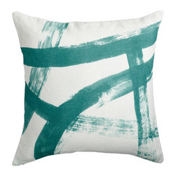 ABSTRACT PILLOW COVER &ndash; MINERAL GREEN - Products