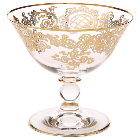 Classic Touch Dessert Bowl With Gold Design