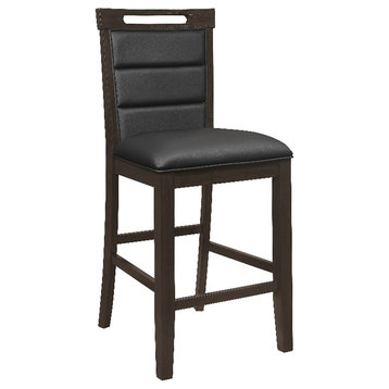 Pemberly Row Wood Counter Height Chair in Black and Cappuccino