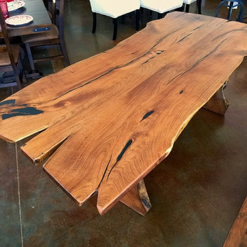 Natural Slab Mesquite Wood Dining Table