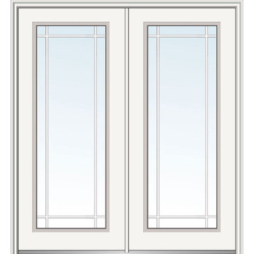 Prairie Grilles Steel Double Door Full Lite, 66"x81.75", Hand In-Swing: Right