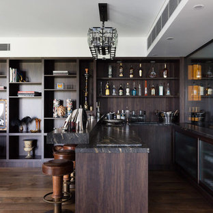 Inspiration for a transitional home bar in Sydney.