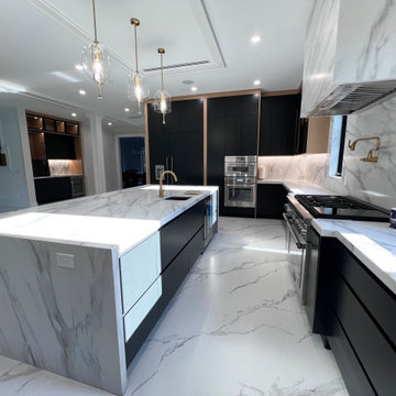 Paramus, NJ Ultra Modern Black And Light Oak Kitchen Project