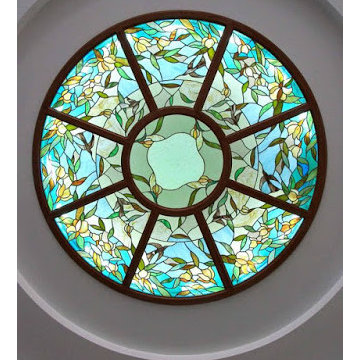 Installing stained glass panels in false ceiling designs