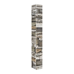 140-CT2-ALPINE DEEP STACKED STONE OUTSIDE CORNER - 48"H X 3 &frac12;" W X 1 &frac12;"D - Wall Panels