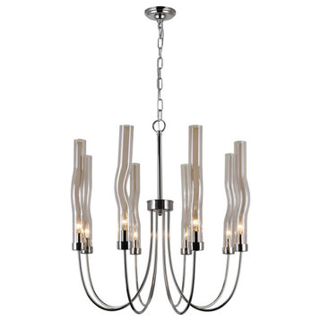 8 Light Chandelier With Polished Nickel Finish