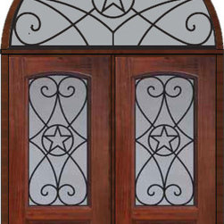 Prehung Transom Double Door 80 Fiberglass Austin Texas Star - Front Doors
