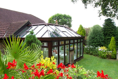 Large L-shaped uPVC orangery extension