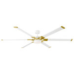 Visual Comfort Fan - LED Loft 72" Indoor Ceiling Fan in Matte White - The Sean Lavin Loft 72 in Matte White features a 125.0 X 25.0 6 speed motor with a Thirteen degree blade pitch. With a unique split blade iron design, two-tone finish combinations and extruded aluminum blades, Loft is ideal for modern homes and commercial environments. The large-scale 96” fan has a powerful DC motor that uses minimal electricity and a bright white energy-saving LED downlight. Circulate air and create a strong base of ambient light in your projects with Loft by Monte Carlo.Loft is ideal for public locations such bars, restaurants, gyms etc., large residential spaces and when chic industrial fan designs are a must. 1 Array Integrated 20 watt LED light sourceAvailable in Midnight Black, Painted Brushed Steel or Matte White finish.Loft comes with a light kit for additional customization Damp Rated   This light requires 1 ,  Watt Bulbs (Not Included) UL Certified.