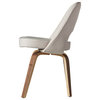 Executive Side Chair in White Leather