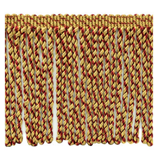 DÉCOPRO Auburn Red Wine Camel Gold Bullion Fringe with