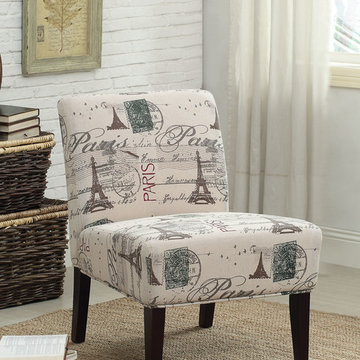 Reece Accent Chair in Fabric and Espresso