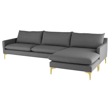 Anders Slate Grey Fabric Sectional Sofa, HGSC483