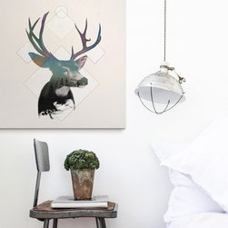 Stag Double Exposure Wildlife Art I, by Circle Art Group - Paintings