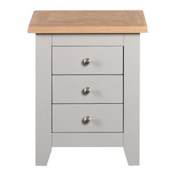 Chester Grey 3 Drawer Bedside - Nightstands And Bedside Tables